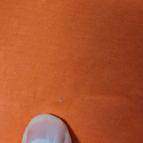 ALAIN WEIZ Orange Silk Blend Short Sleeve Epaulet Collared Button Up Top SIZE 16 - Picture 4 of 12